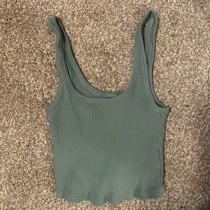 Sage green crop tank